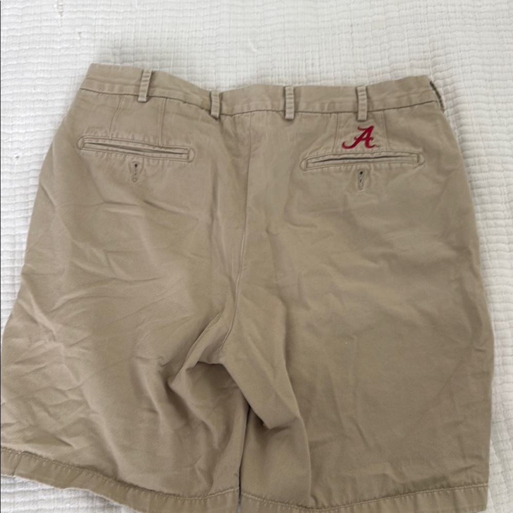 Peter Millar Tan Cargo Shorts with Red Logo